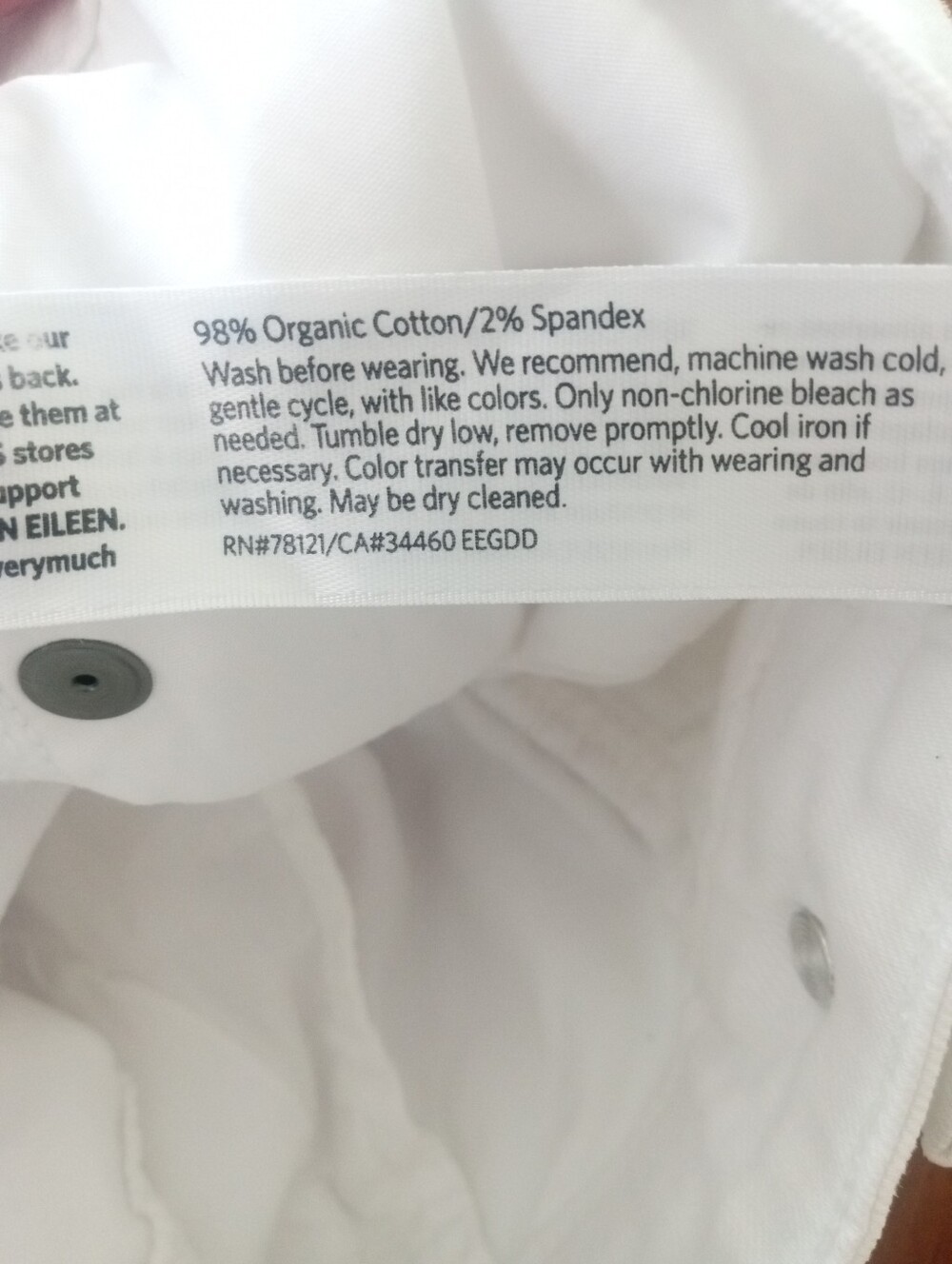 EILEEN FISHER Organic Cotton White Slim Jeans | 6 - Picture 8 of 8
